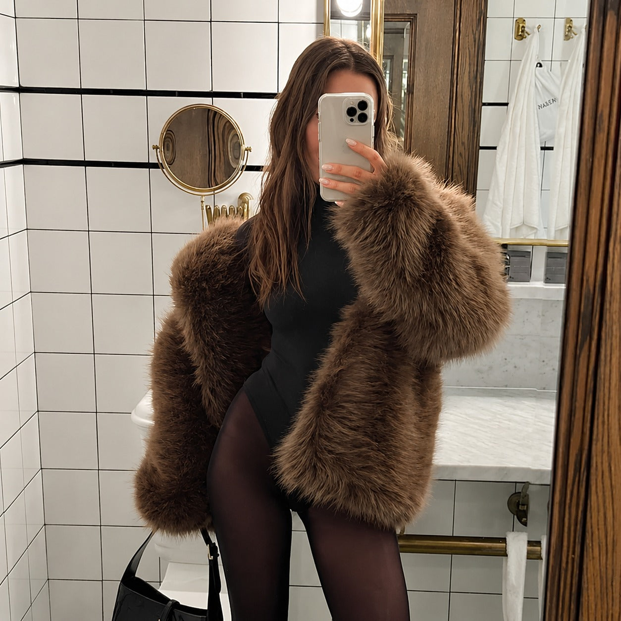 Courchevel™ Soft Plush Coat with a Statement Collar