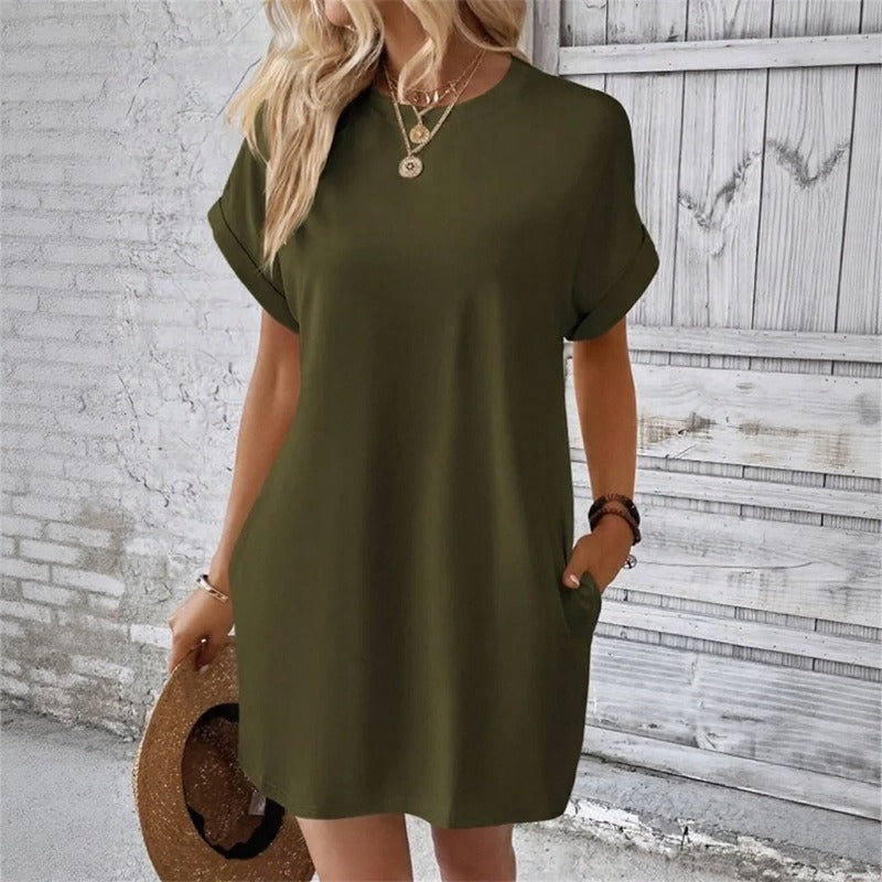 Valentine™ Dress With Flowing Fit and Rolled Sleeves