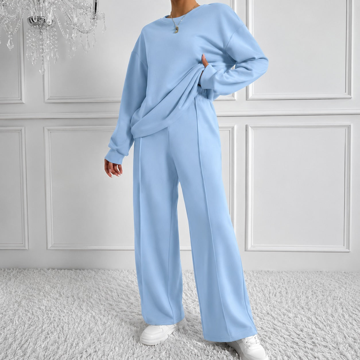 Estelle™ Premium Sweatshirt Set with Palazzo Pants