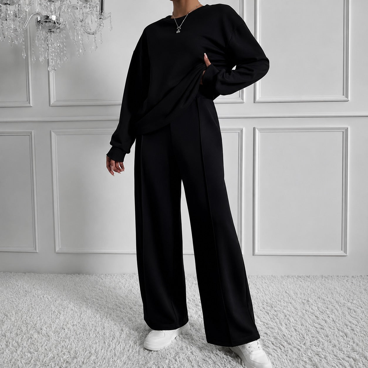 Estelle™ Premium Sweatshirt Set with Palazzo Pants