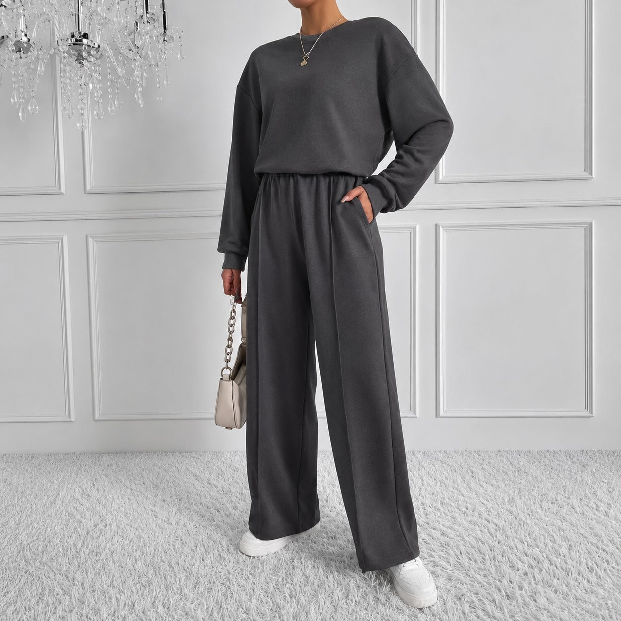 Estelle™ Premium Sweatshirt Set with Palazzo Pants