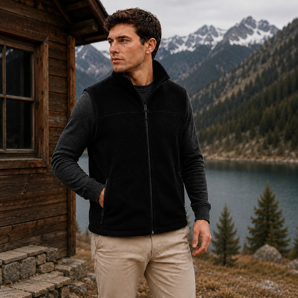 Timber™ Fleece-Lined Thermal Vest with Protective High Collar