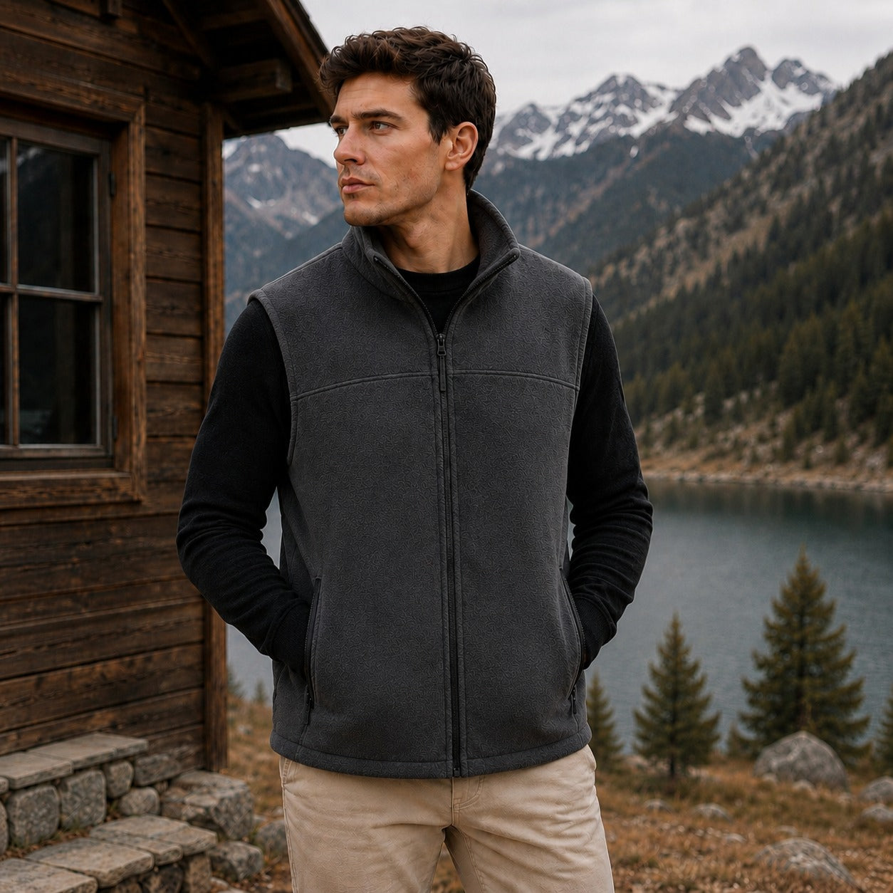 Timber™ Fleece-Lined Thermal Vest with Protective High Collar