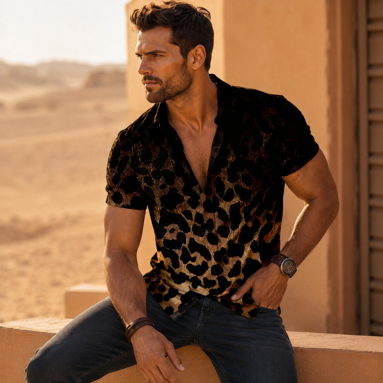 Leo™ Shirt with Gradient Animal Print