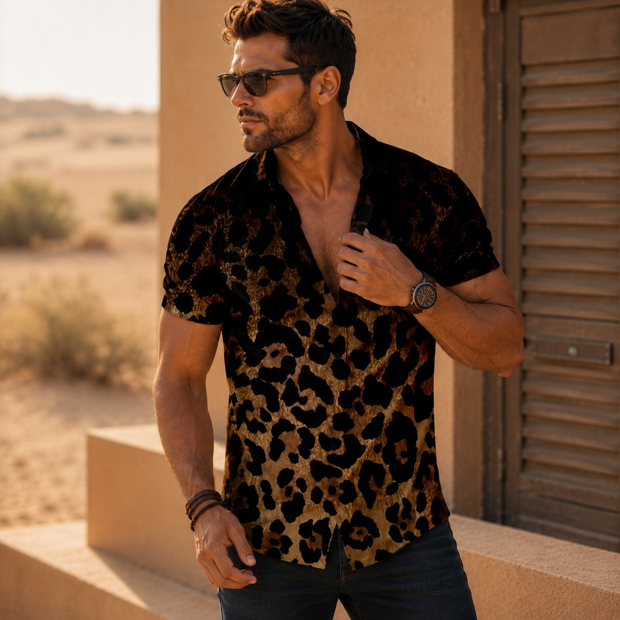 Leo™ Shirt with Gradient Animal Print
