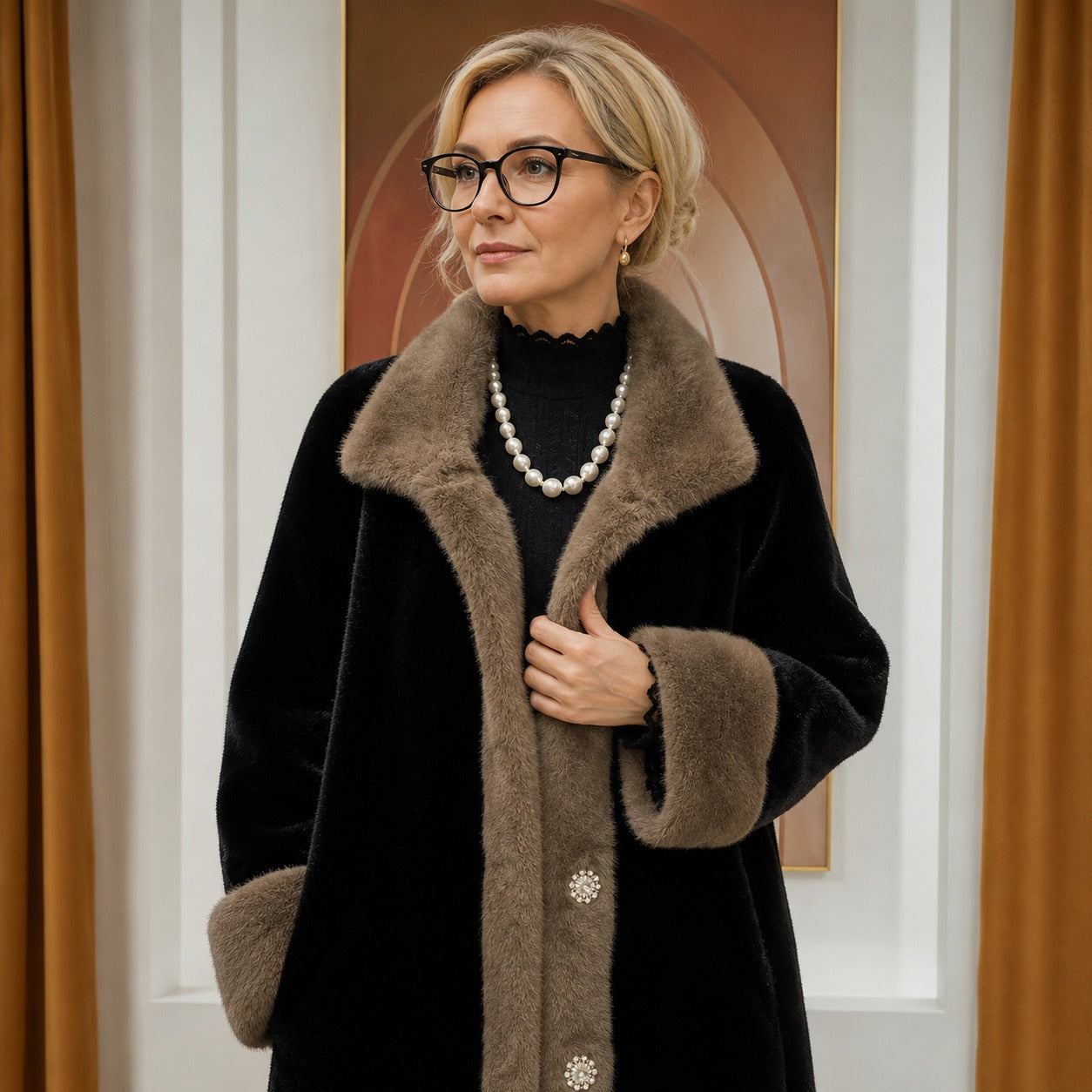 Saint Moritz™ Luxury Faux Velvet Coat for Elegant Winter Comfort
