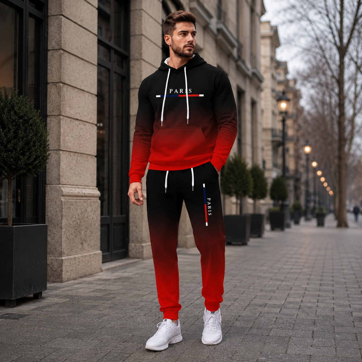 Boulevard Paris™ Premium Sweatshirt Set with Hood and Kangaroo Pocket