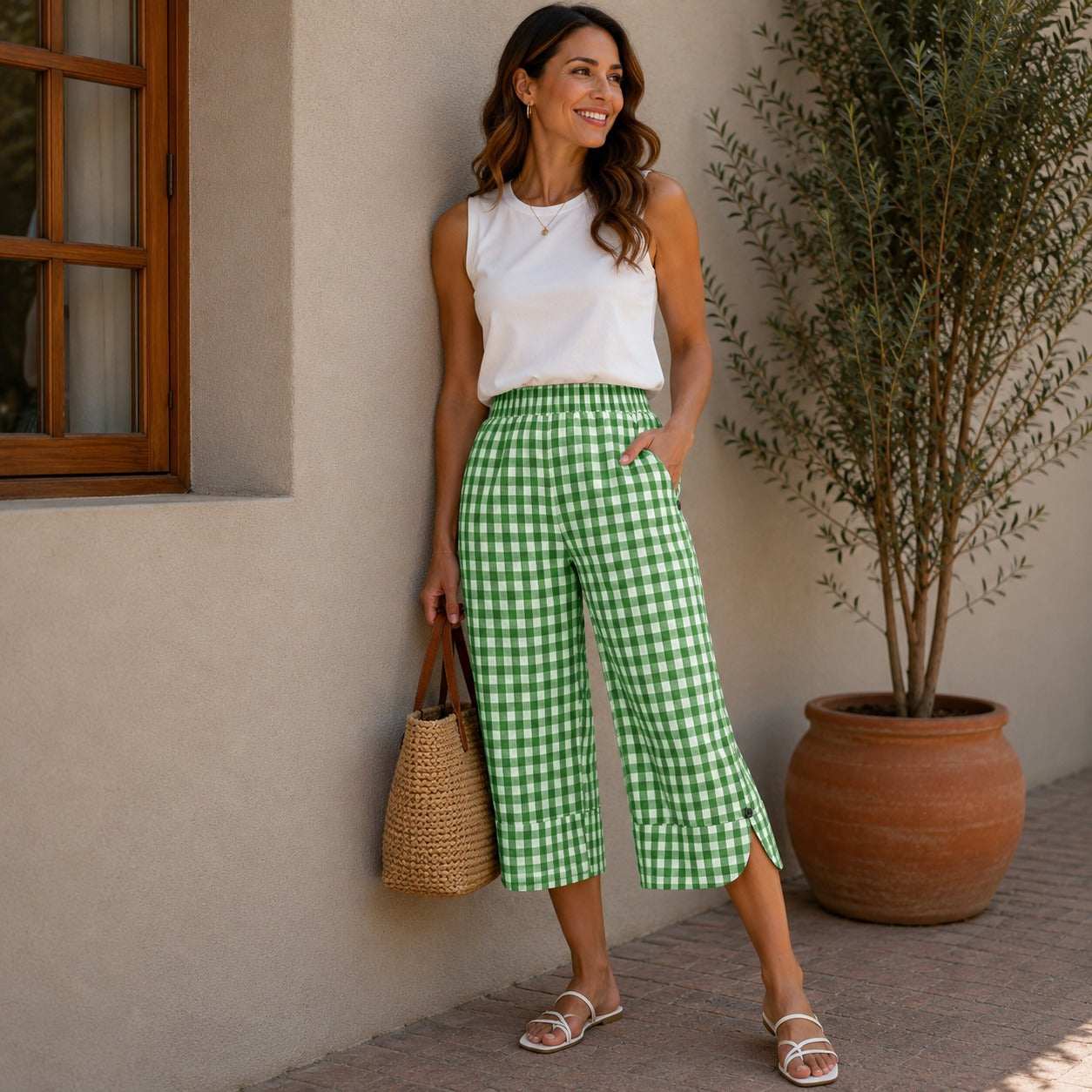 Ravena™ Cotton Linen Cropped Wide-Leg Pants with a Relaxed & Comfortable Fit