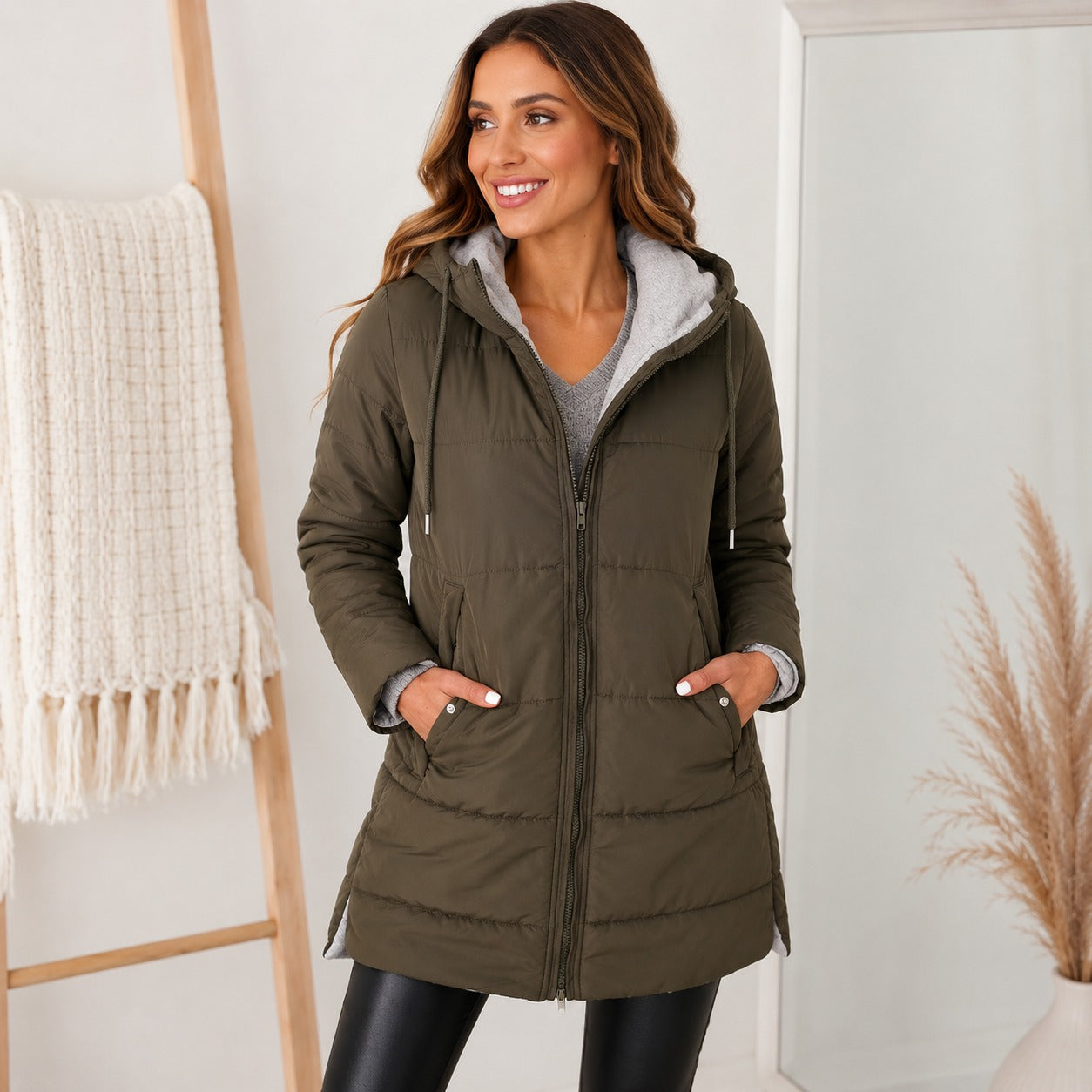 Coat Lennox™ with Lined Hood and Longline Silhouette