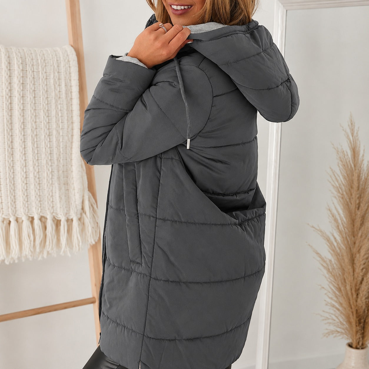 Coat Lennox™ with Lined Hood and Longline Silhouette
