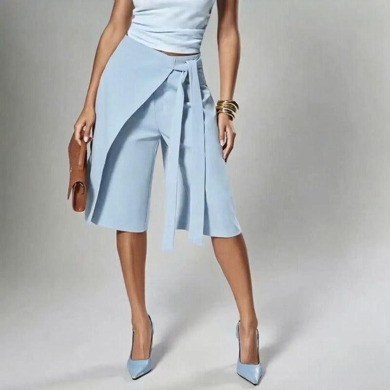 Savina™ Wrap Overlay Shorts With Side Tie