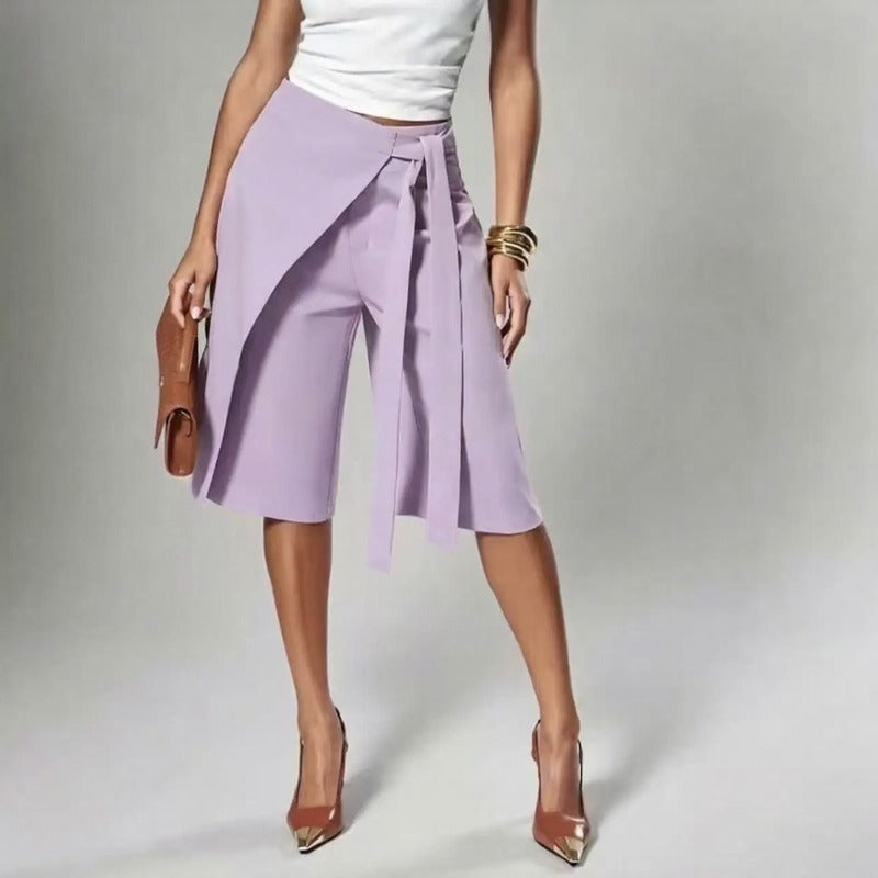 Savina™ Wrap Overlay Shorts With Side Tie