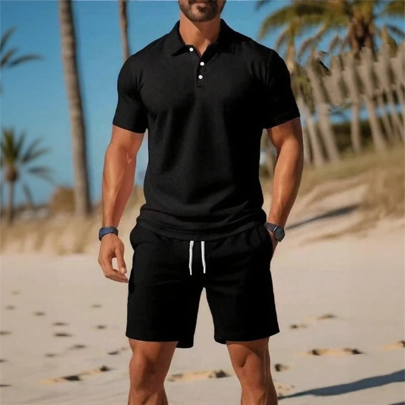 Matteo™ Polo Shirt Set With Adjustable-Waist Shorts