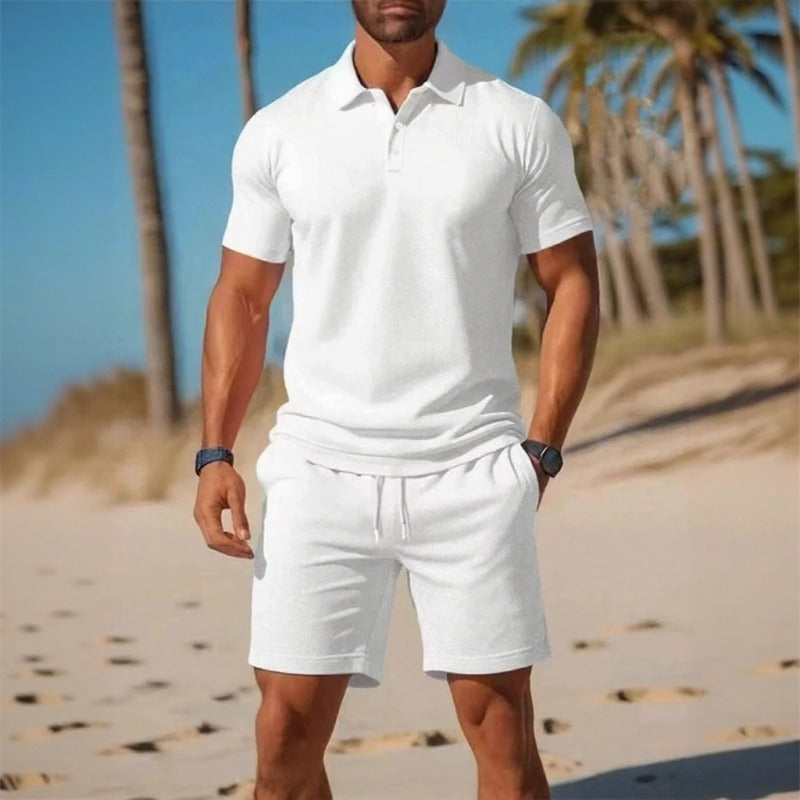 Matteo™ Polo Shirt Set With Adjustable-Waist Shorts