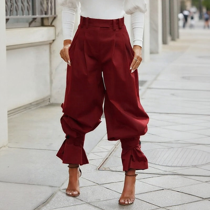Belluno™ Tailored Jogger Pants With Balloon Fit And Ruffle Hem