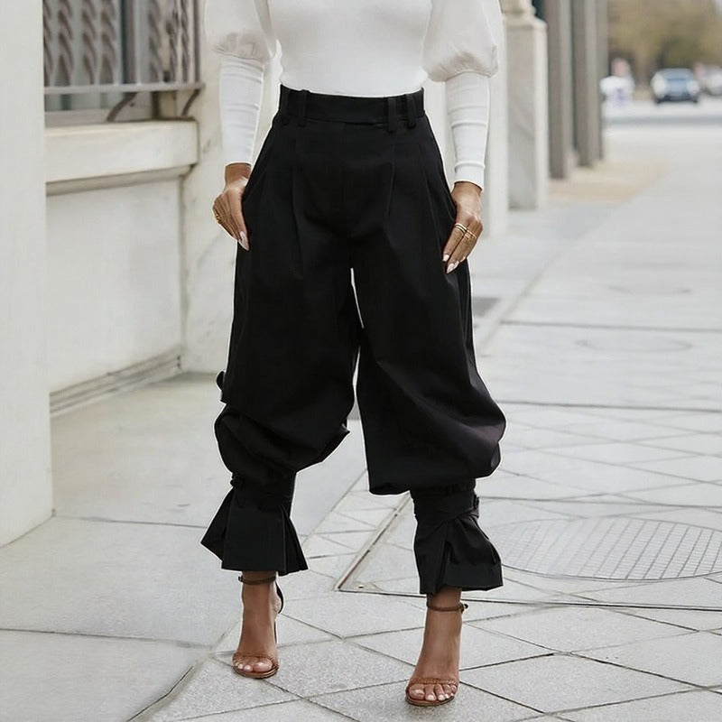 Belluno™ Tailored Jogger Pants With Balloon Fit And Ruffle Hem