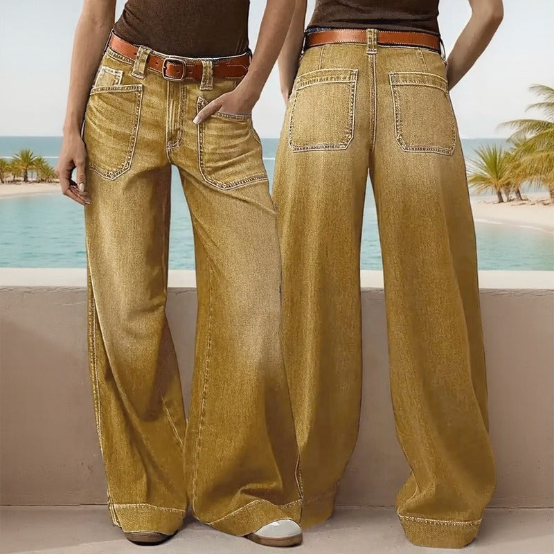 Castela™ Wide-Leg Jeans With Stonewashed Finish
