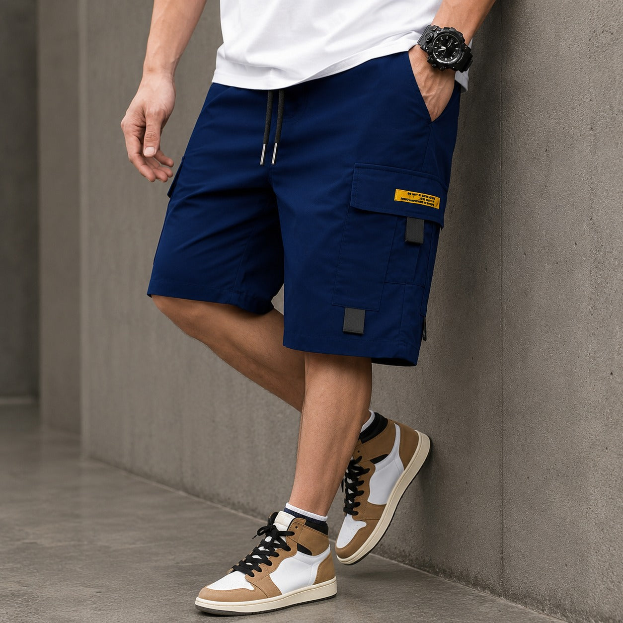 Cargo Shorts Brenor™ with Flap Pockets, Drawstring Waist and Relaxed Fit