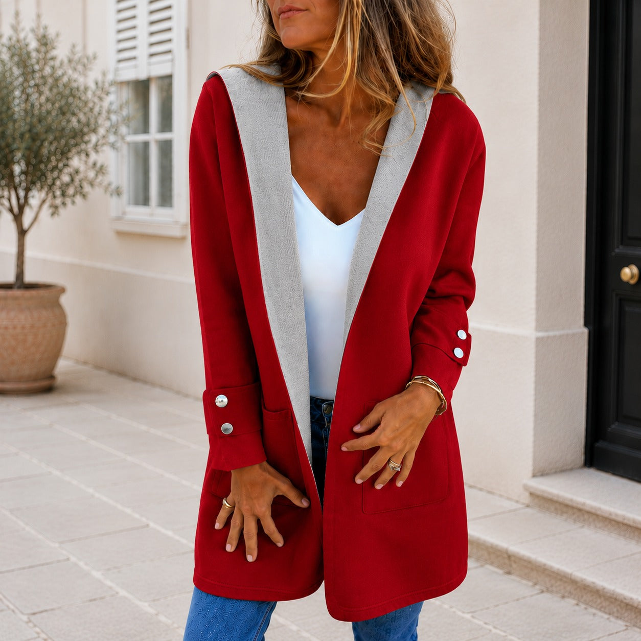 Long Everly™ Cardigan with Oversized Hood and Front Pockets