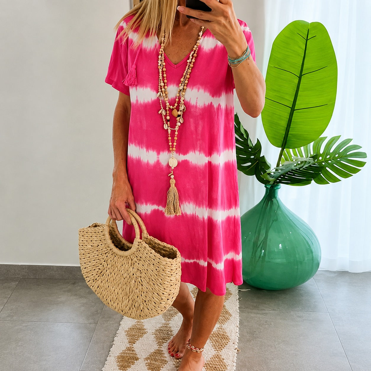 Dress Camille™ with Horizontal Stripes and Flowy Relaxed Fit