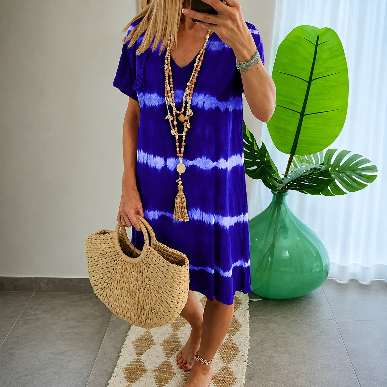 Dress Camille™ with Horizontal Stripes and Flowy Relaxed Fit