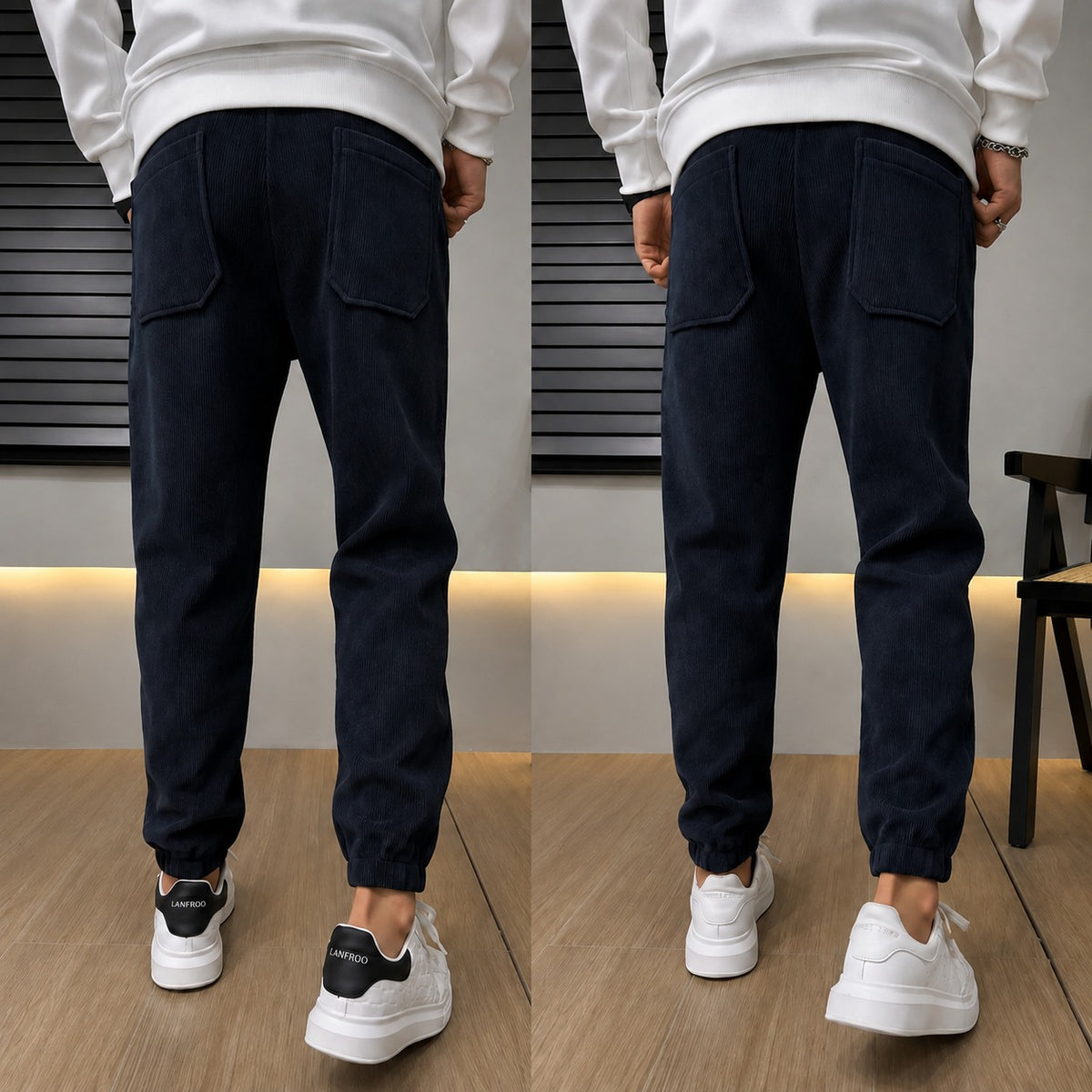 Pants Cedric™ with Ribbed Texture, Drawstring Waist and Tapered Fit