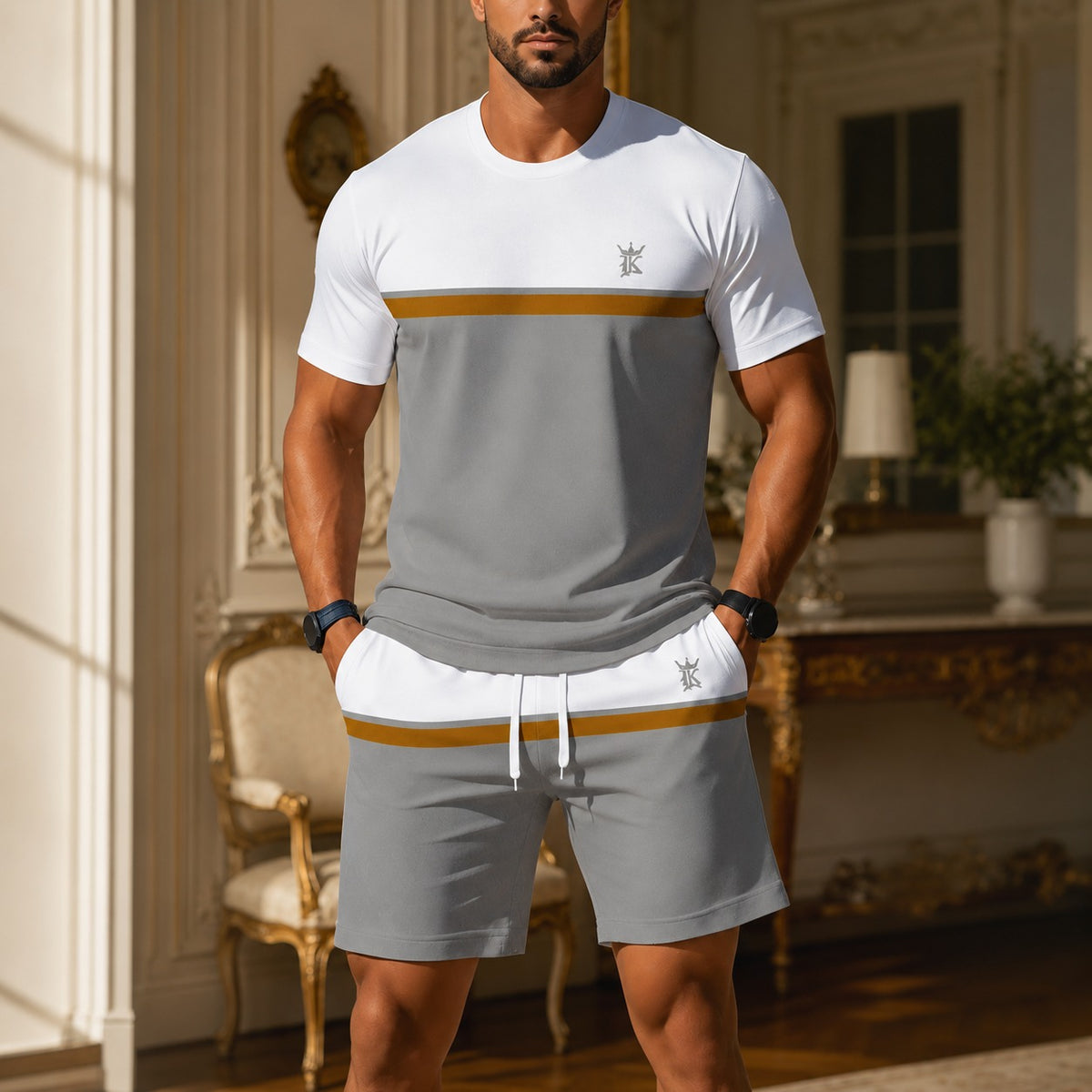 Set Bennett™ with Color-Block T-Shirt and Drawstring Shorts