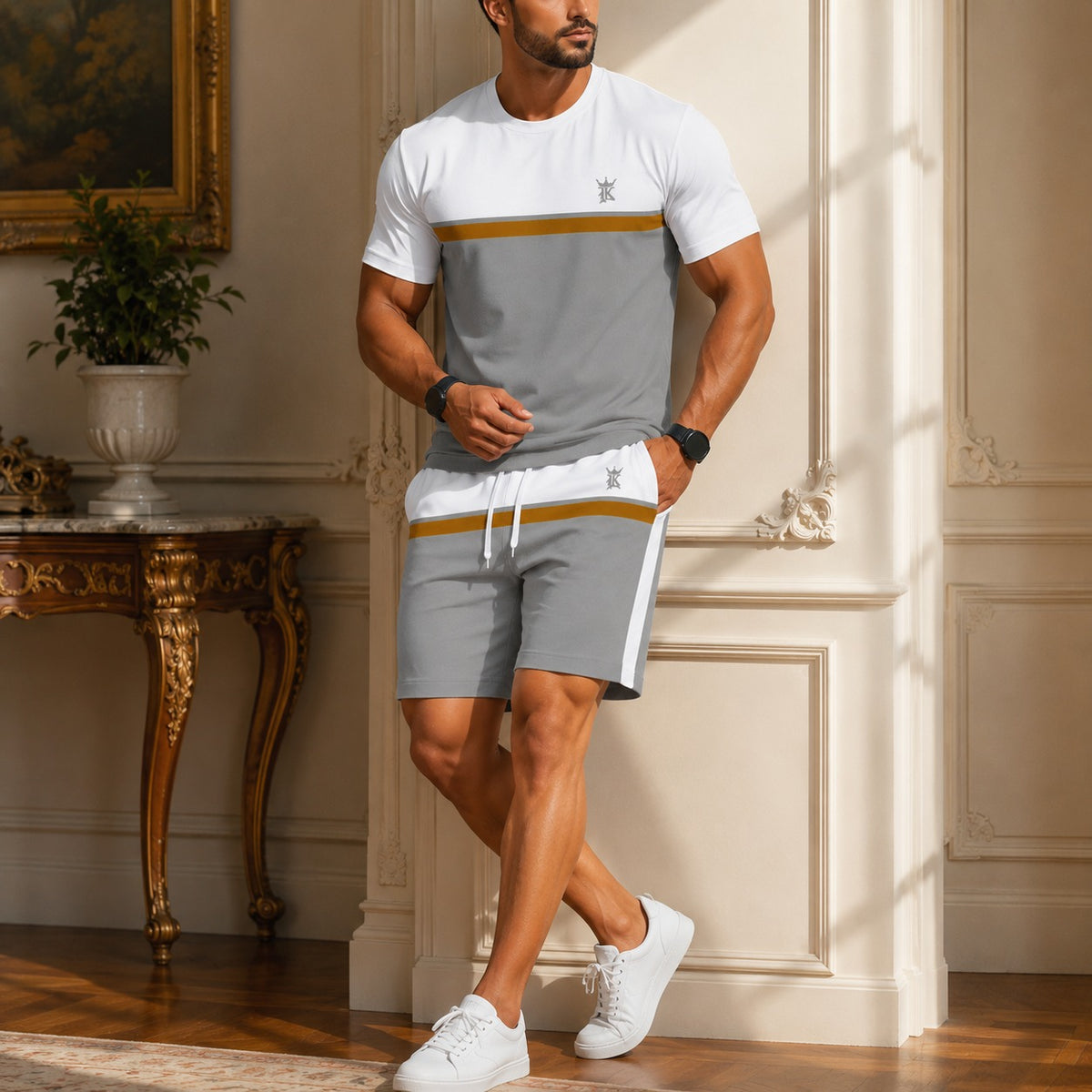 Set Bennett™ with Color-Block T-Shirt and Drawstring Shorts