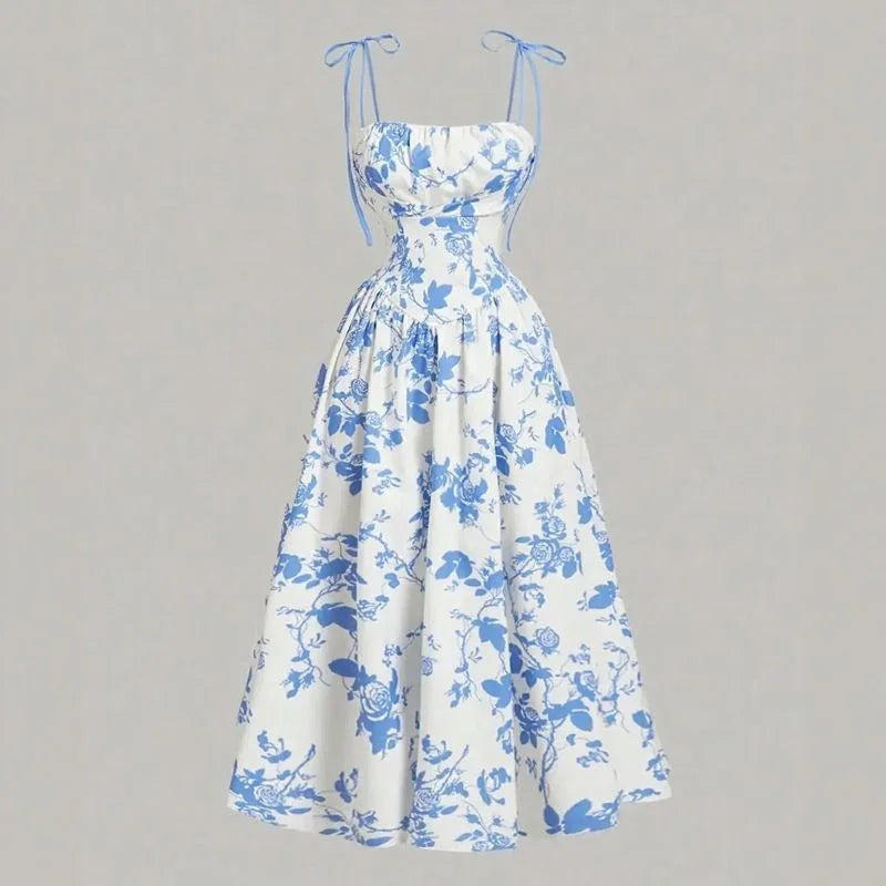 Violet™ Dress with Floral Print and Wide Comfortable Skirt / Timeless Sophistication and Freedom for Real Women!