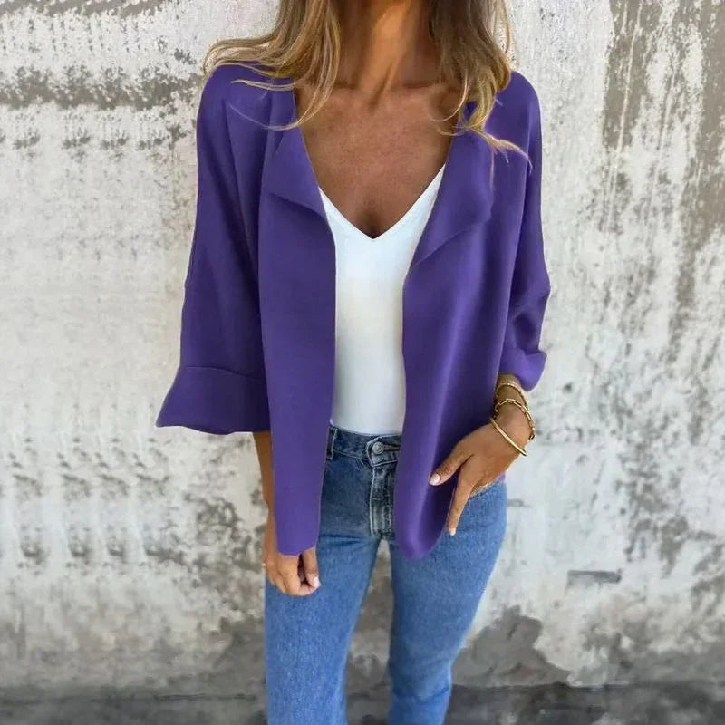 Belluno™ Blazer-Style Cardigan in Rustic Viscose / Timeless Sophistication with Handmade Comfort and Charm!