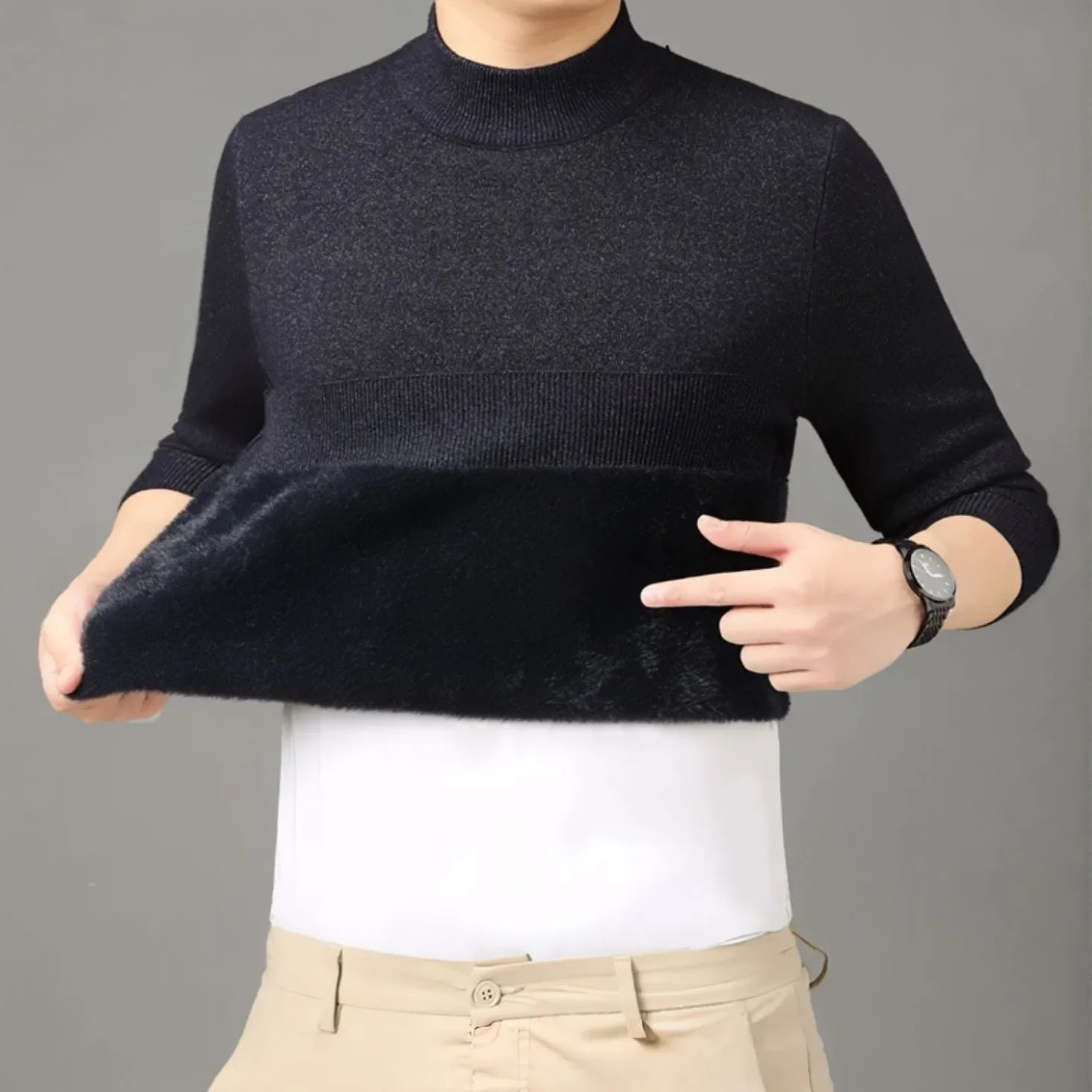 Everest™ Sweater with Premium Fleece Lining and High Neck / Sophisticated Warmth with Maximum Comfort Even on the Coldest Days!