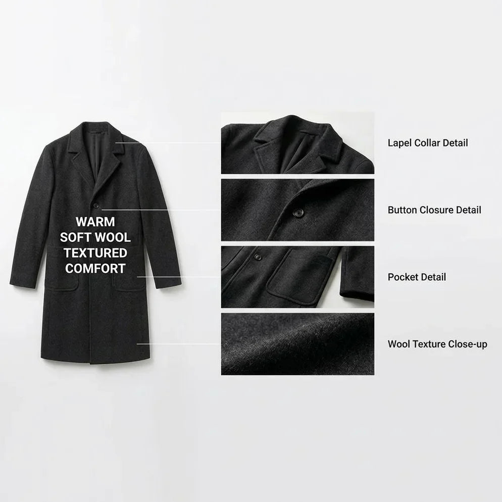 Lucerne™ Structured Wool Coat with Classic Long Cut