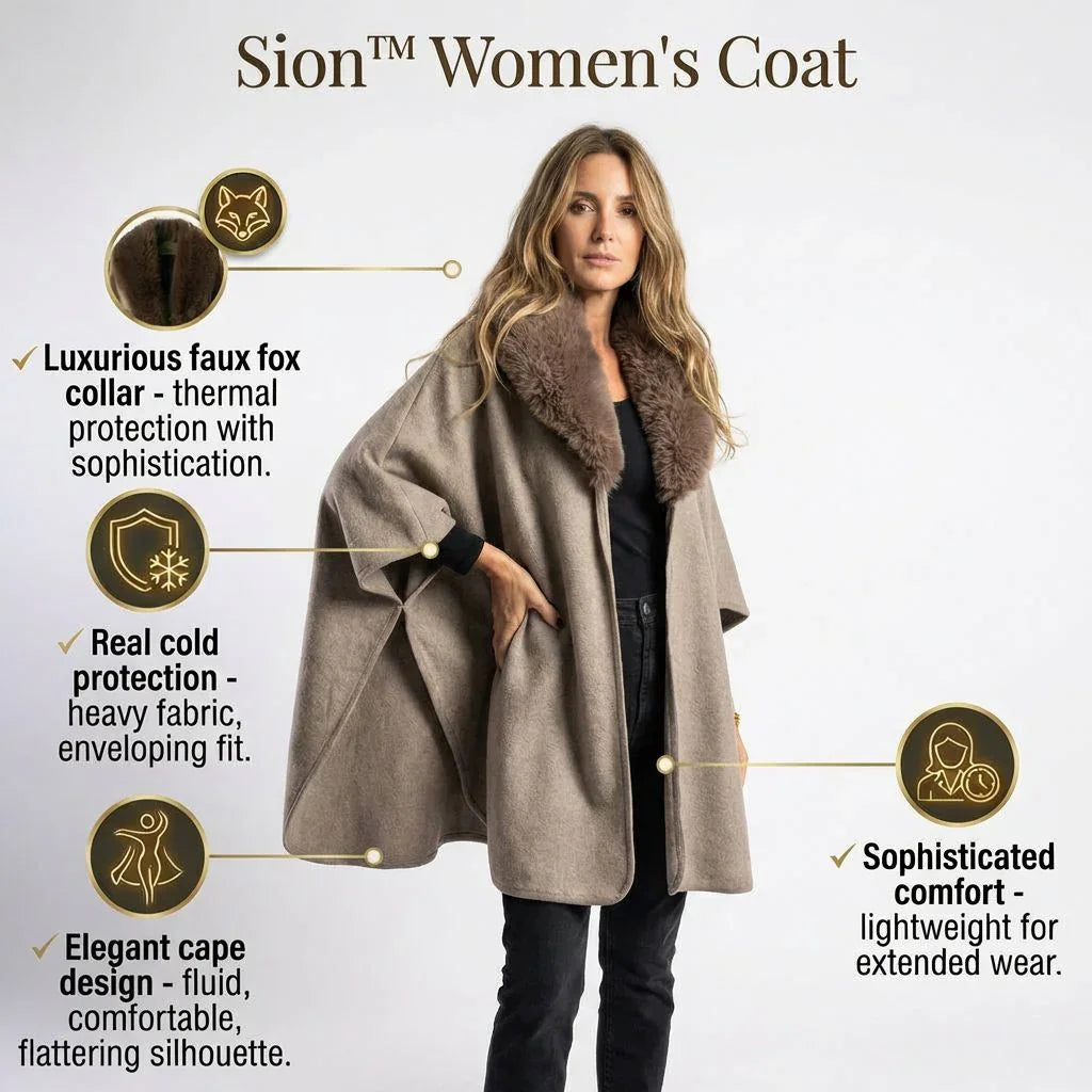 Sion™ Women's Coat with Luxurious Faux Fox Collar