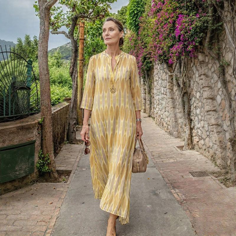 Soleil Class™ Dress in Premium Viscose with Mediterranean Print