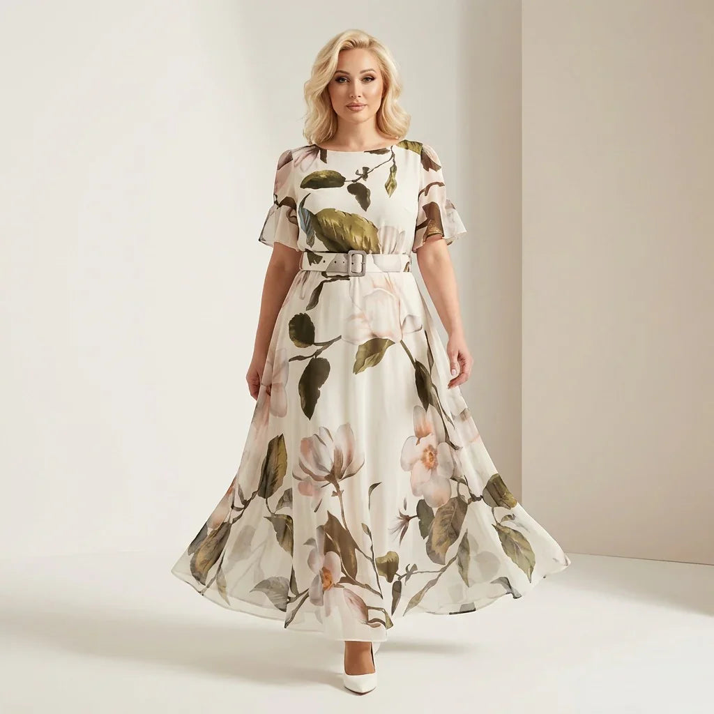 Sienna Grace™ Floral Midi Dress in Premium Viscose With Tropical Print