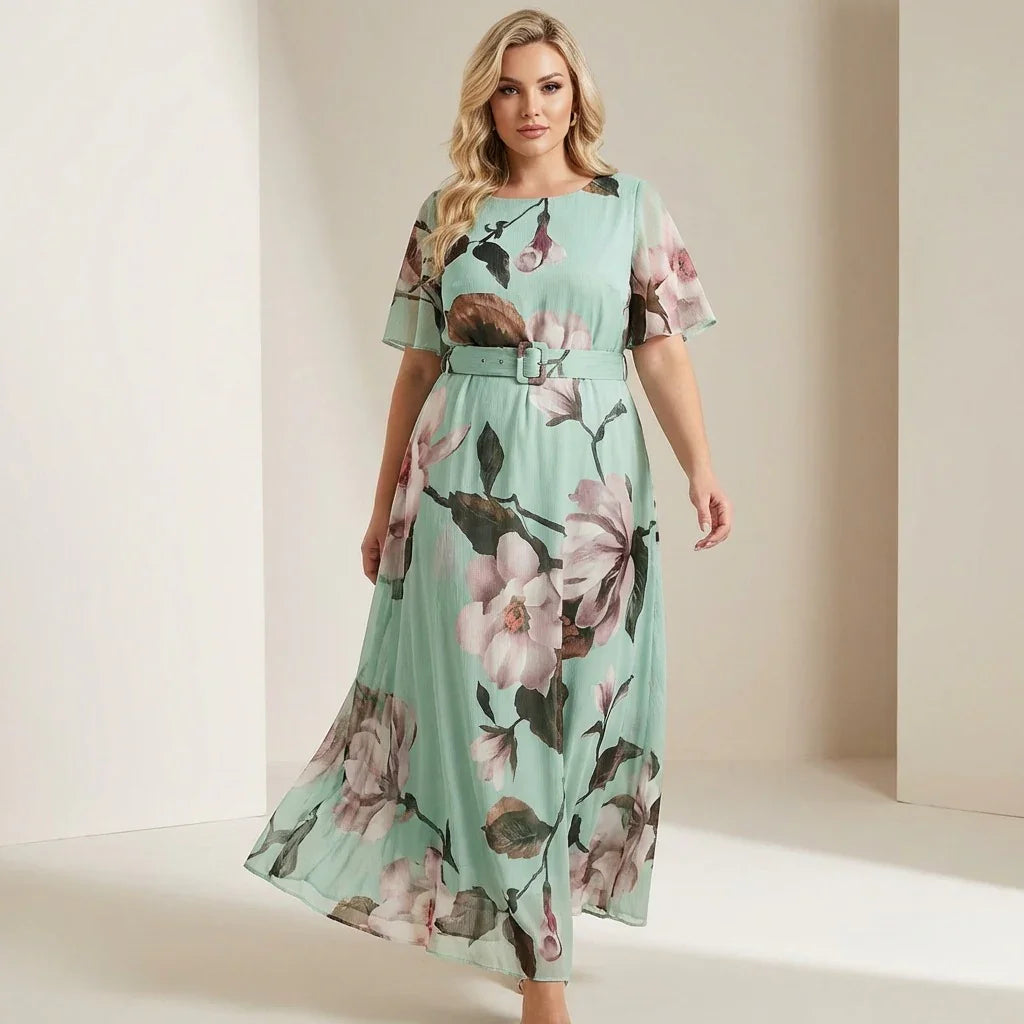 Sienna Grace™ Floral Midi Dress in Premium Viscose With Tropical Print