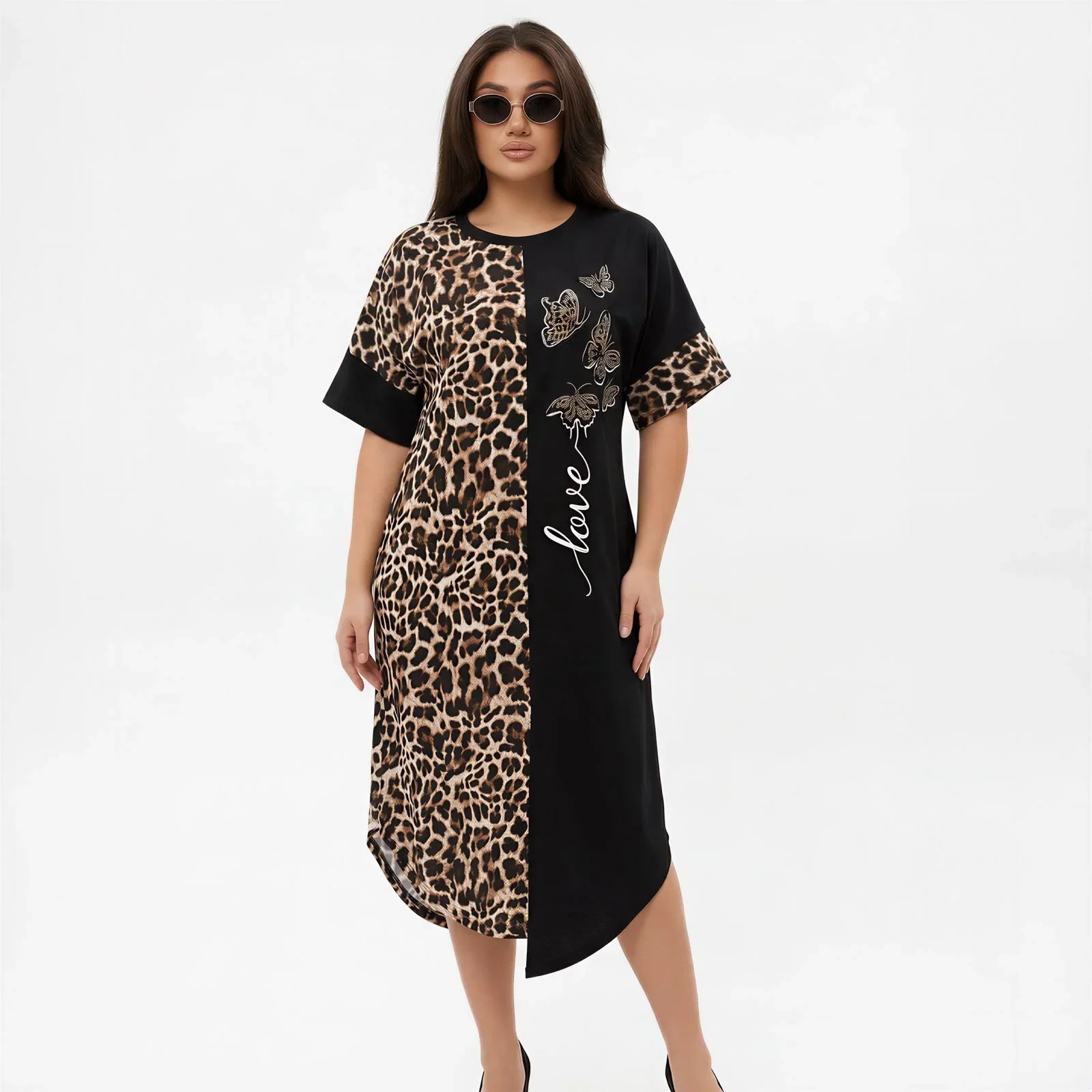 Lille™ Dress in Lightweight Viscose with Animal Print Details