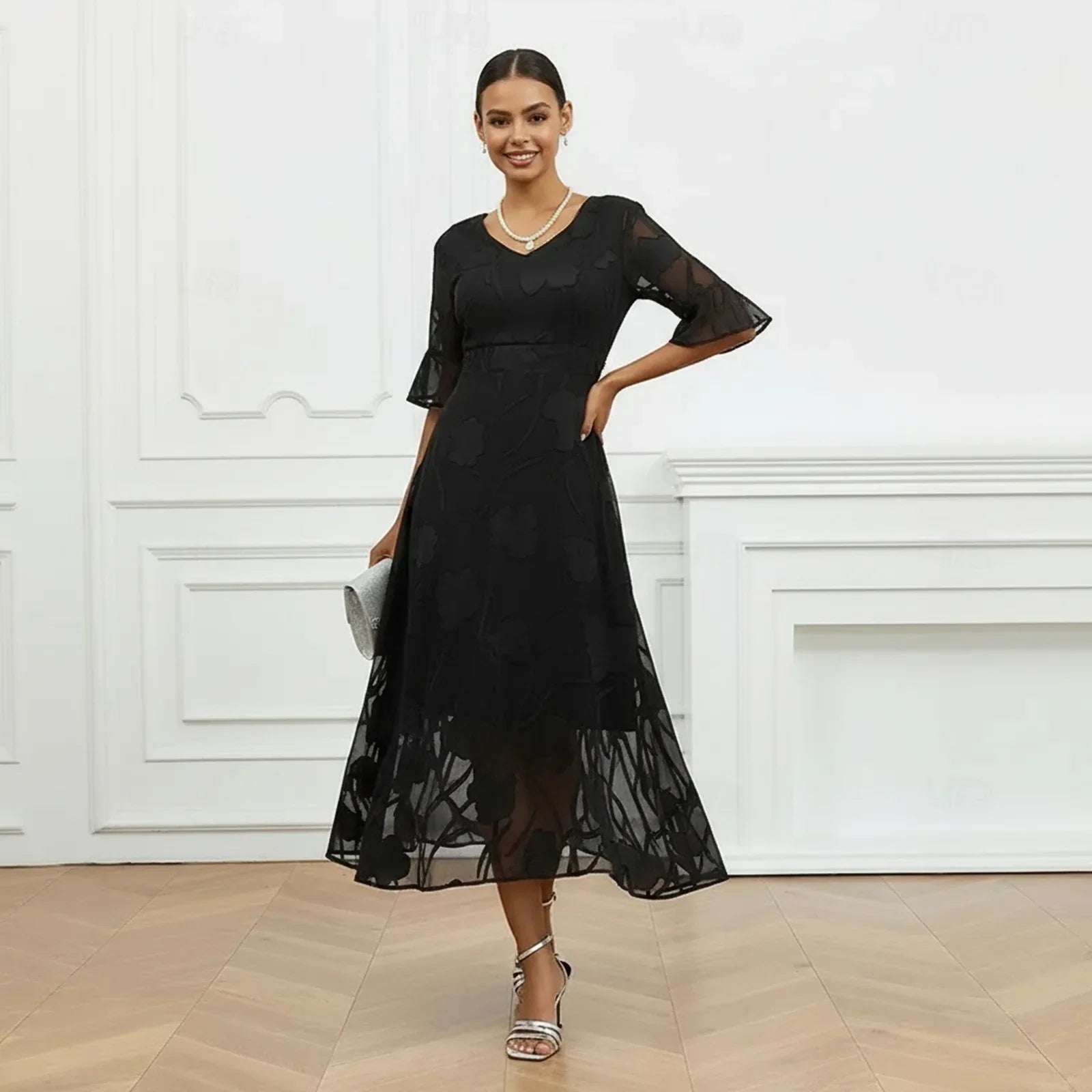 Celira™ Dress with Sophisticated Floral Design