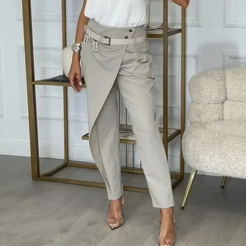 Calista™ Pants with Asymmetrical Design and Exclusive Belt