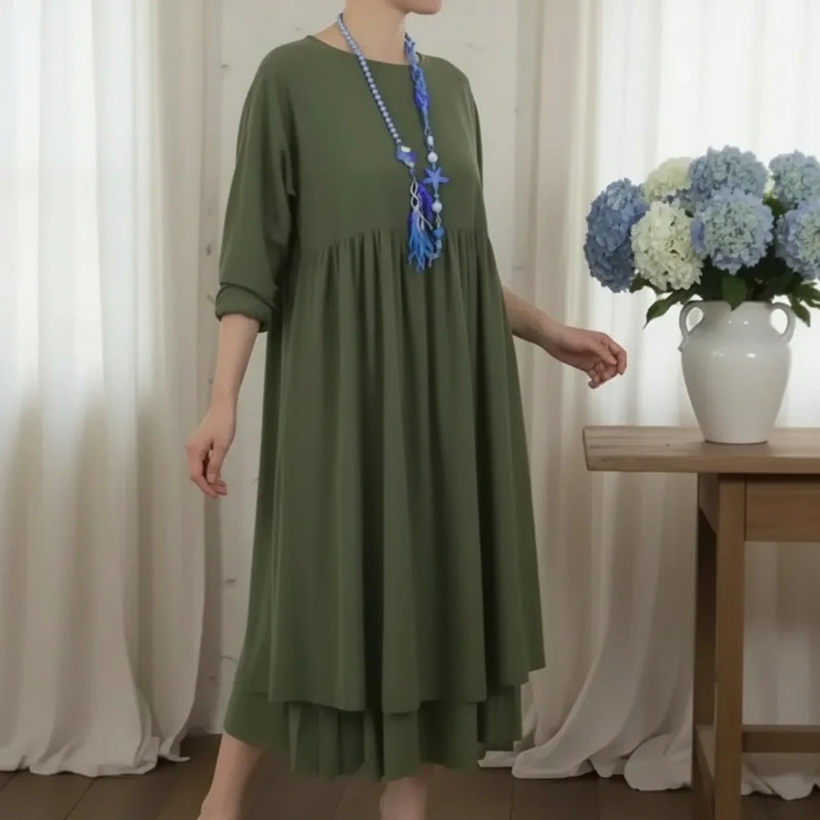 Delmara™ Dress with Relaxed Fit and Minimalist Style
