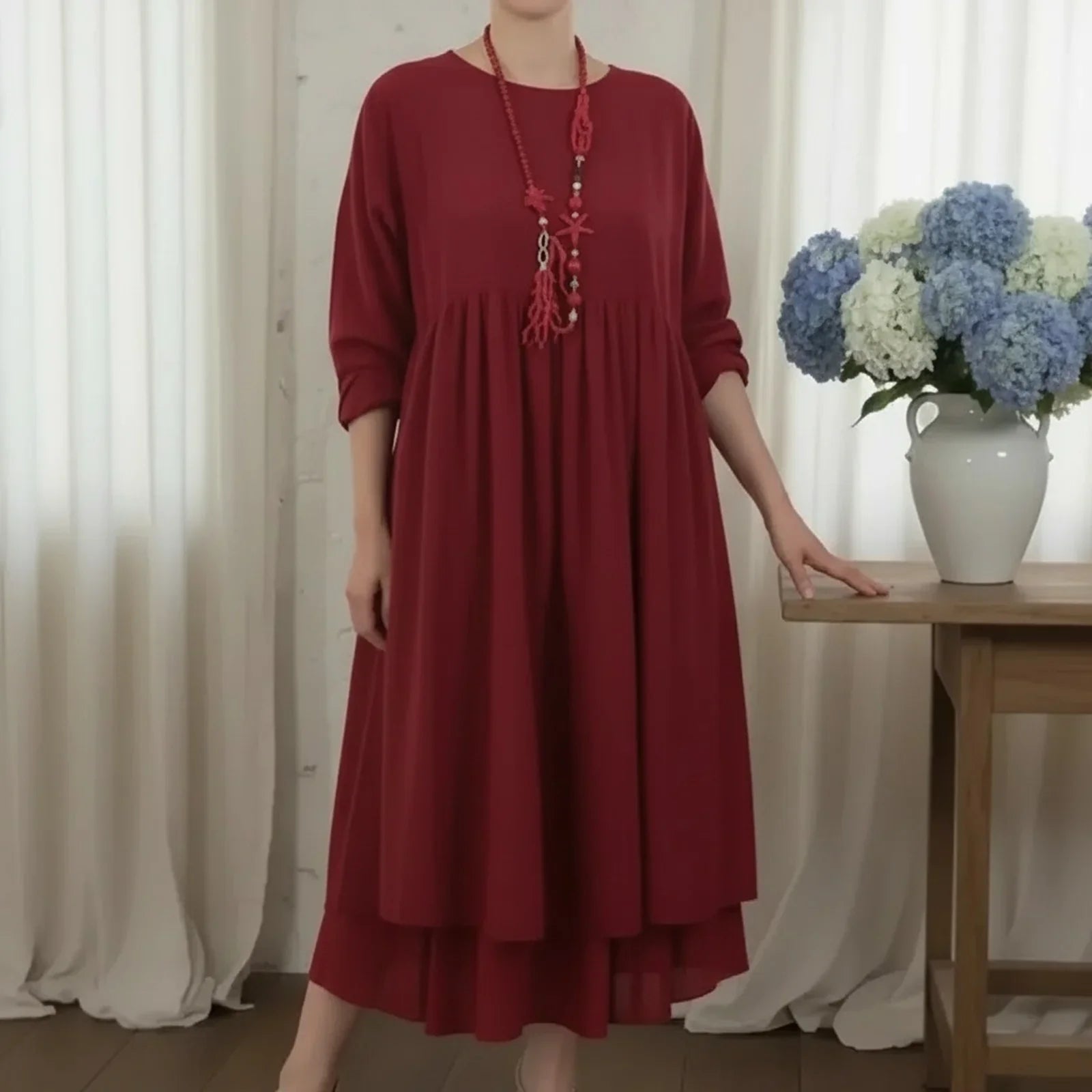 Delmara™ Dress with Relaxed Fit and Minimalist Style