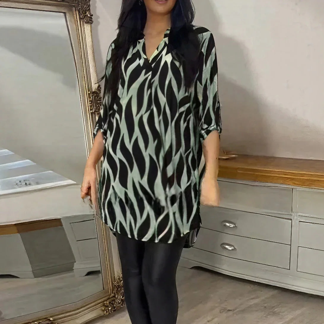 Ravelle™ Shirt with Abstract Print and Loose Fit