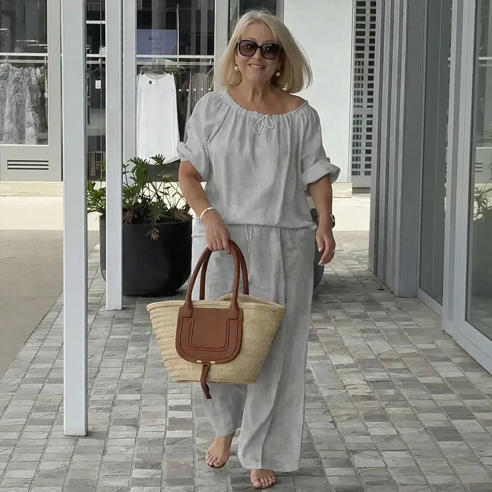 Celiane™ Cotton Linen Set with a Loose Fit