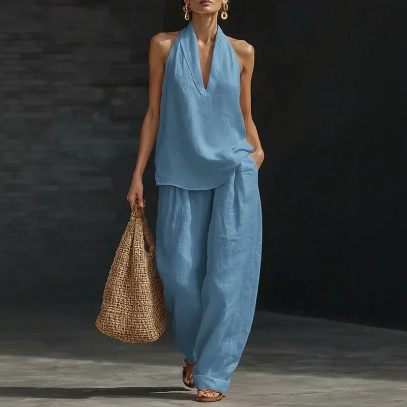 Aurelia™ Cotton-Linen Set with a Minimalist Style and Flowing Fit