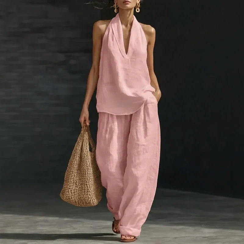 Aurelia™ Cotton-Linen Set with a Minimalist Style and Flowing Fit