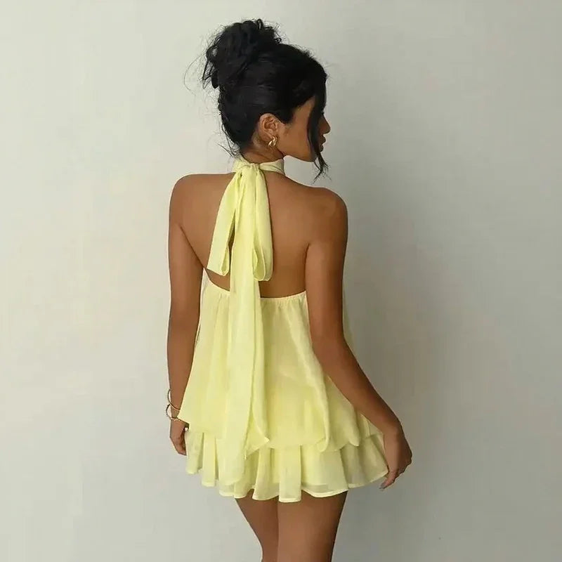 Serenya™ Dress with Halter Tie and Effortless Lightness