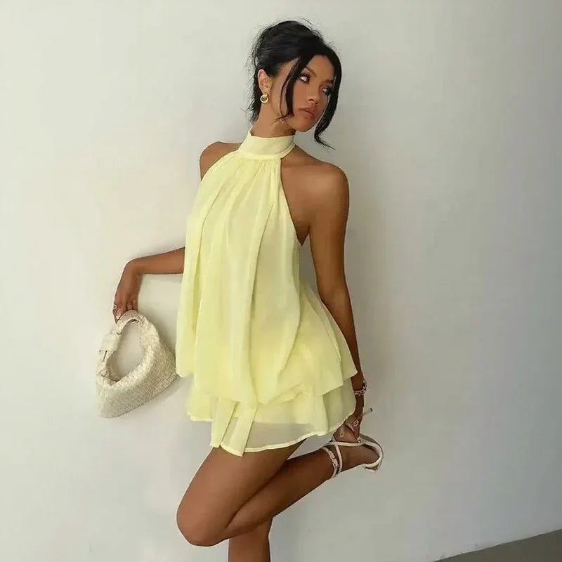 Serenya™ Dress with Halter Tie and Effortless Lightness