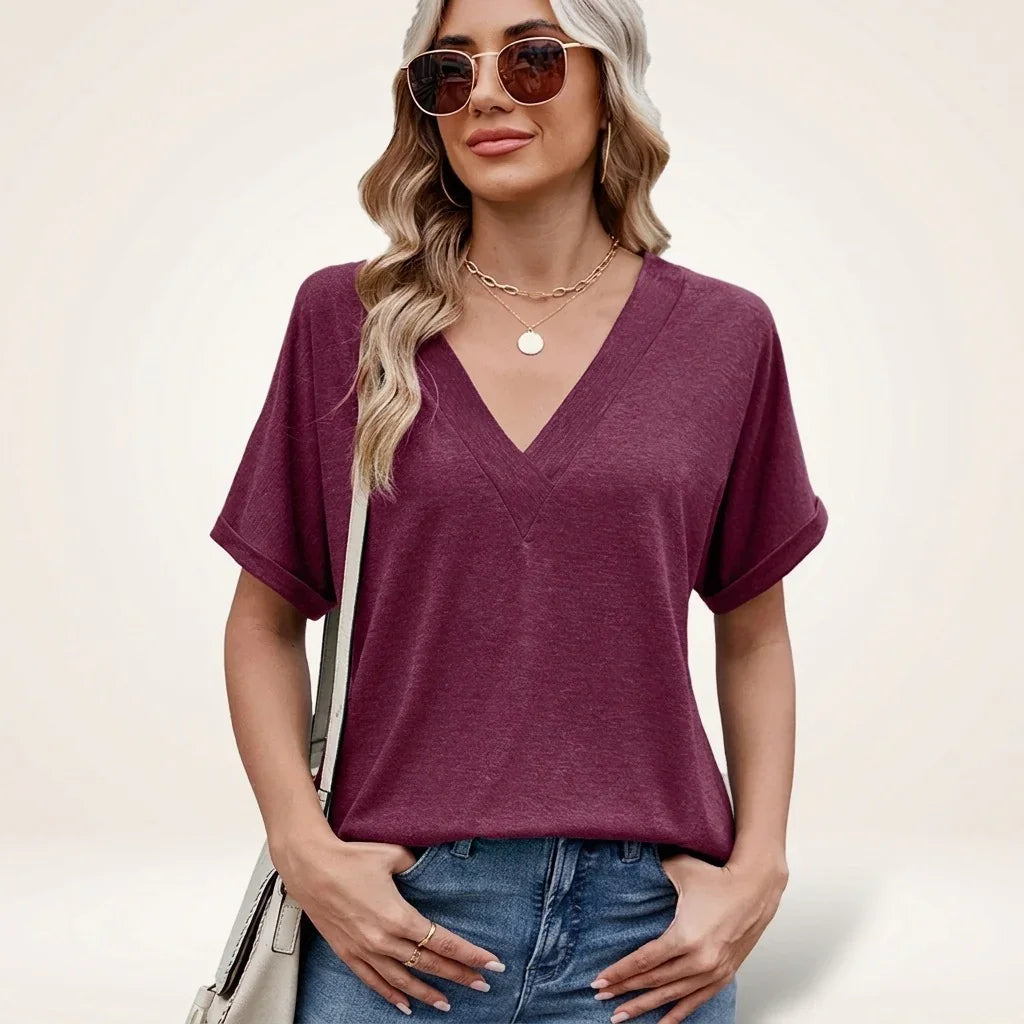 Elvara™ V-Neck Top with Timeless Style