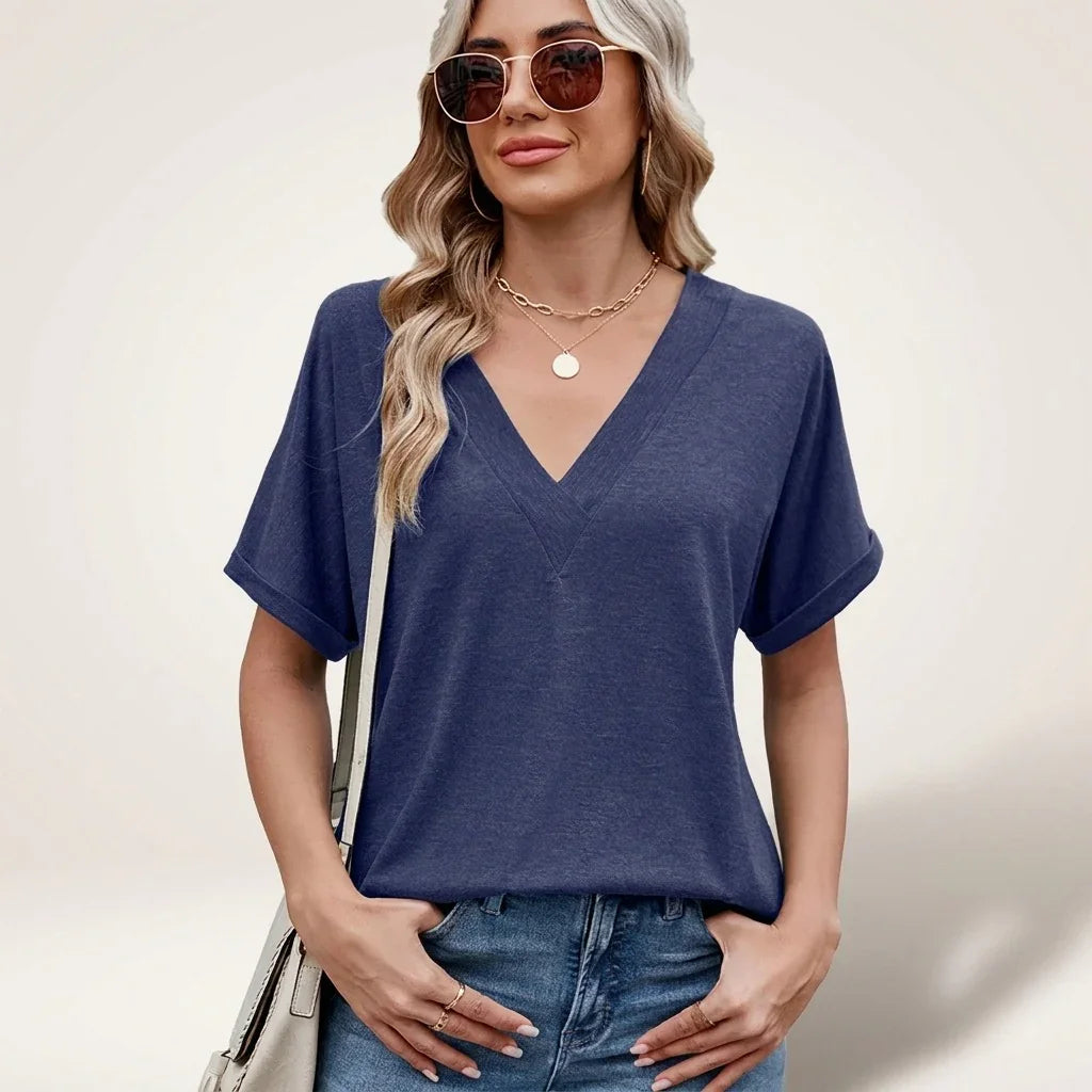 Elvara™ V-Neck Top with Timeless Style