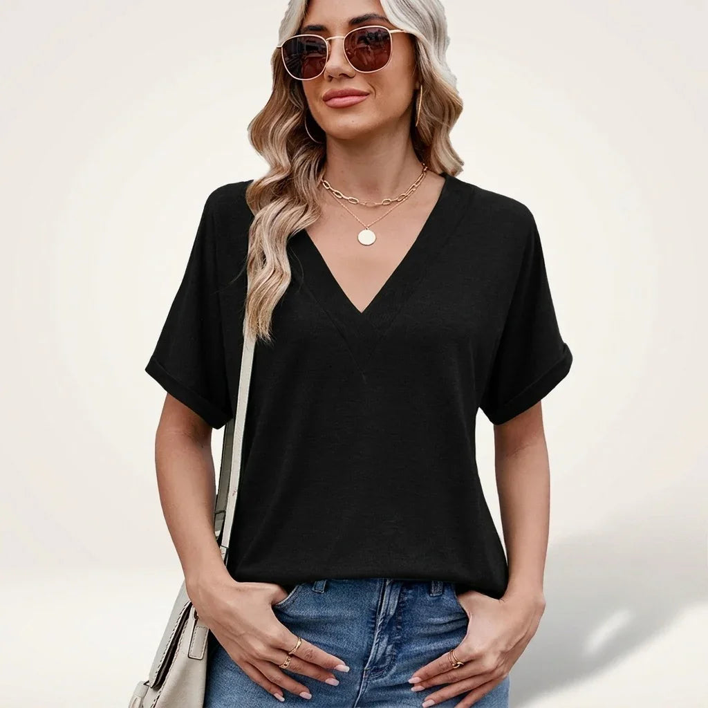 Elvara™ V-Neck Top with Timeless Style